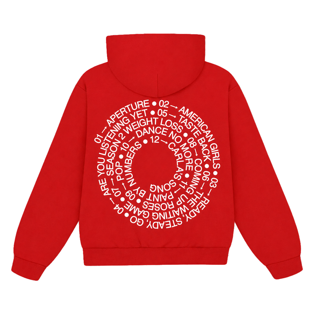 TRACKLIST HOODIE, RED