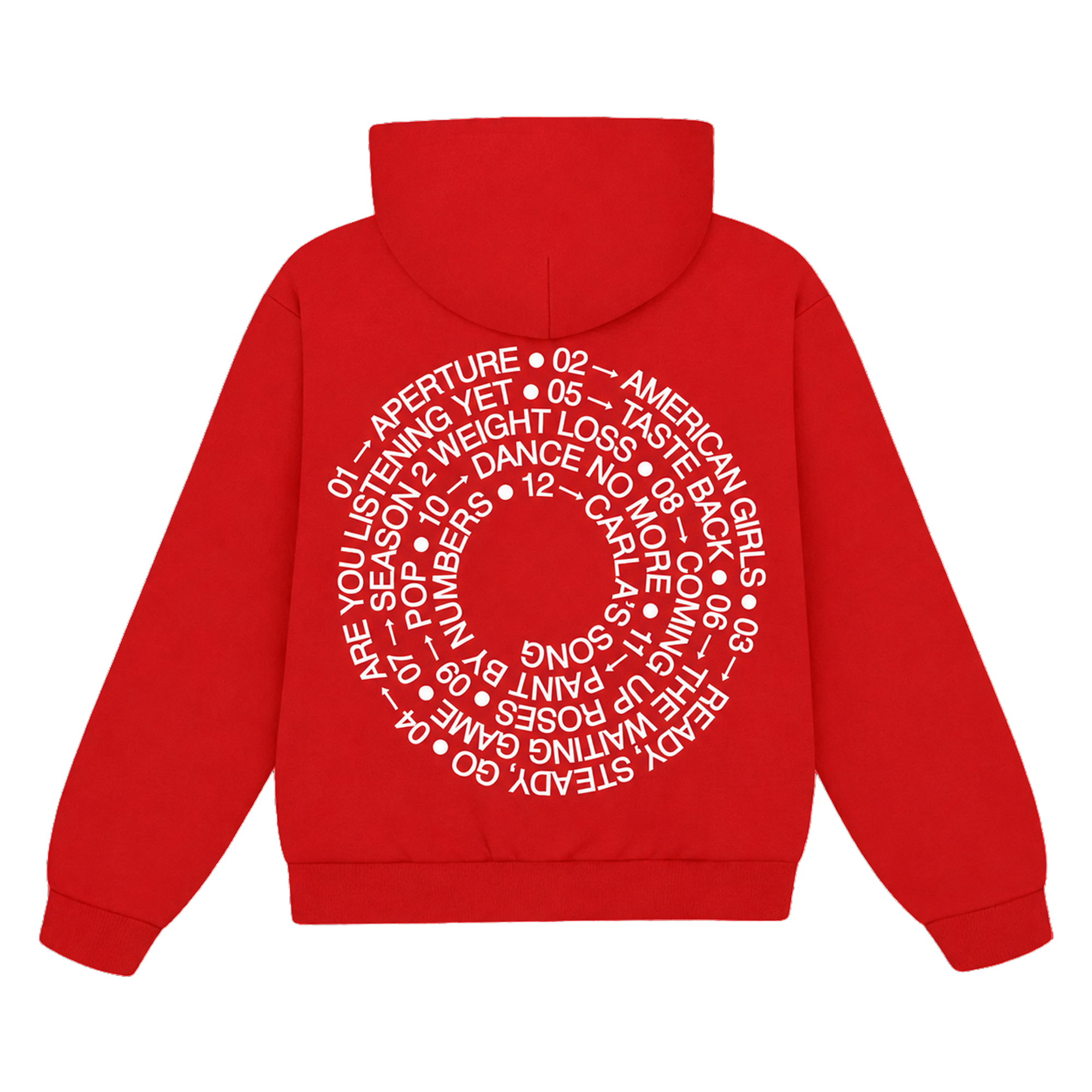 TRACKLIST HOODIE, RED